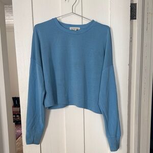 Madewell Blue Cropped Boxy Sweatshirt